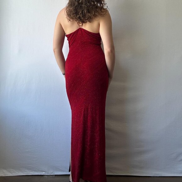 Vintage Charlotte Russe Sparkly Red Evening Gown - Picture 4 of 6